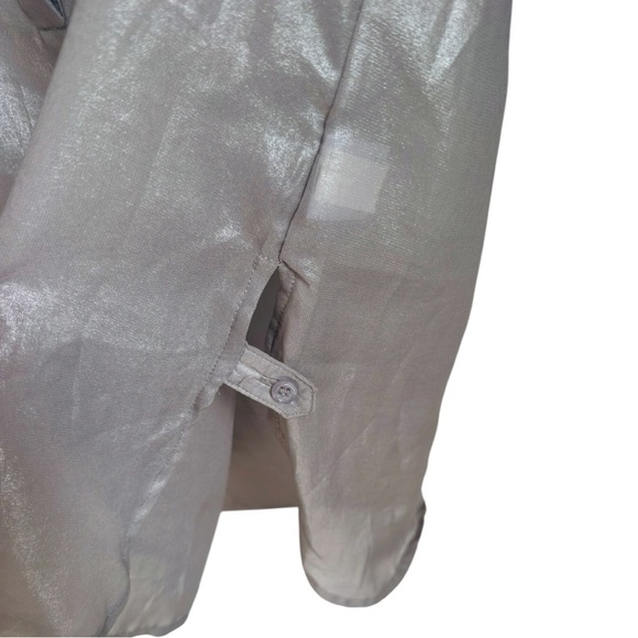 Apt. 9 Silver Relaxed 3/4 Sleeve Blouse medium - Picture 3 of 5